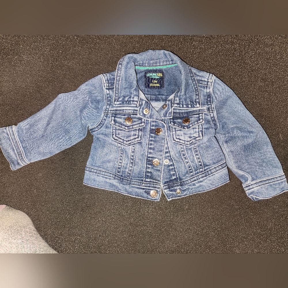 Oshkosh-GENUINE KIDS Girls Jean Jacket with function chest pockets. 12Mo